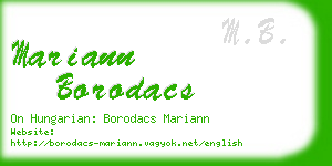 mariann borodacs business card